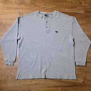 90s Vintage Camel Cigarettes Grey Knit Henley
